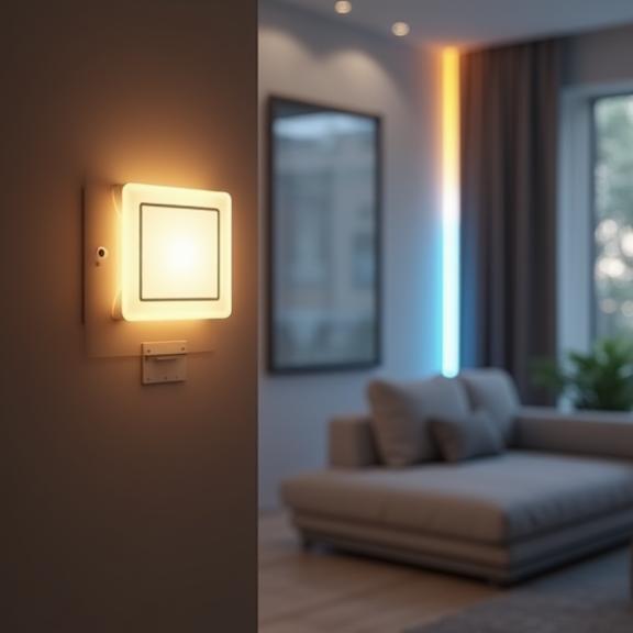 Automatische Lichtsteuerung in moderner Wohnung